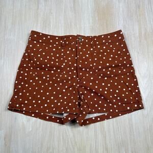 Madewell Brown White Polka Dot Retro High Rise Cotton Shorts Casual Summer 32